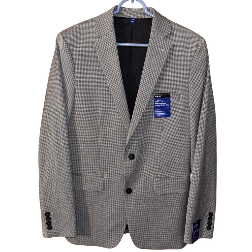 APT. 9 gray Slim Fit Premier Flex Performance Suit Coat NWT (men’s size 38R)